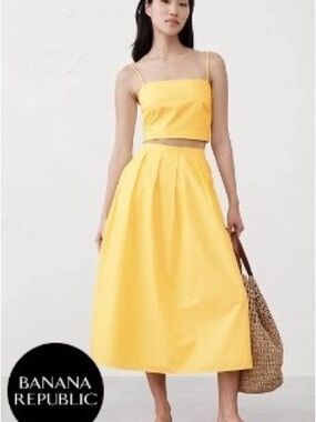 NWT Banana Republic Yellow Two-Piece Skirt Set
